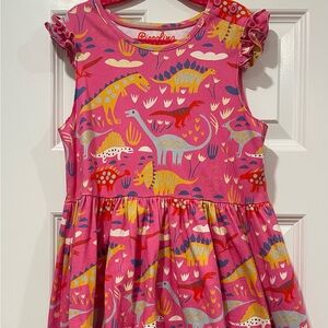 Piccolina pink dinosaur dress - size 8
